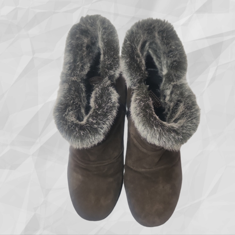 Khombu Lindsey Suede Faux Fur Boots 7 - Picture 5 of 8